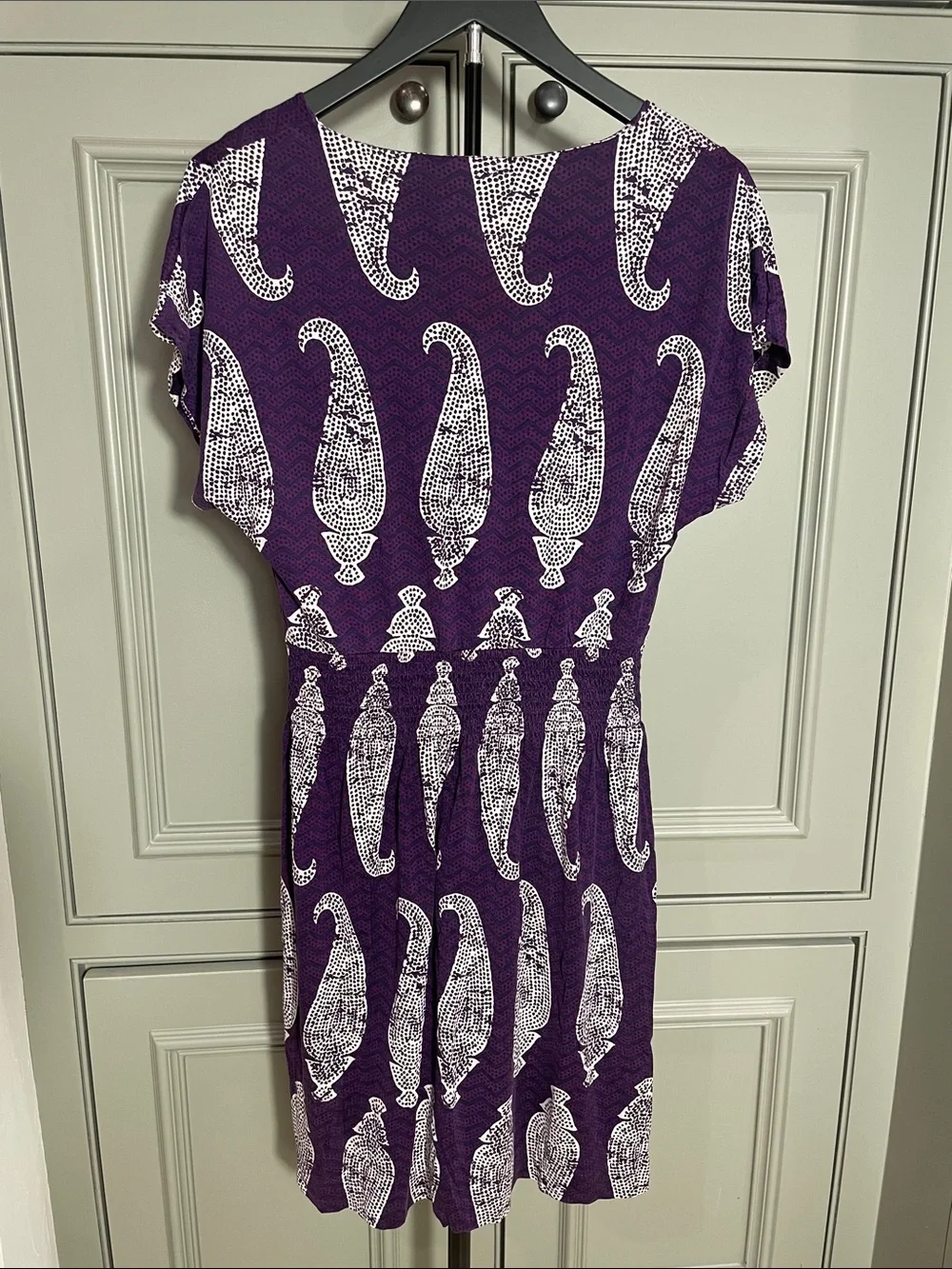 Tory Burch Purple Midi Dress with White Abstract Print - Picture 3 of 5